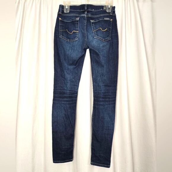 7 For All Mankind Gwenevere Skinny Jeans Dark Wash Sz 25 - Picture 8 of 15